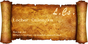 Locher Csinszka névjegykártya
